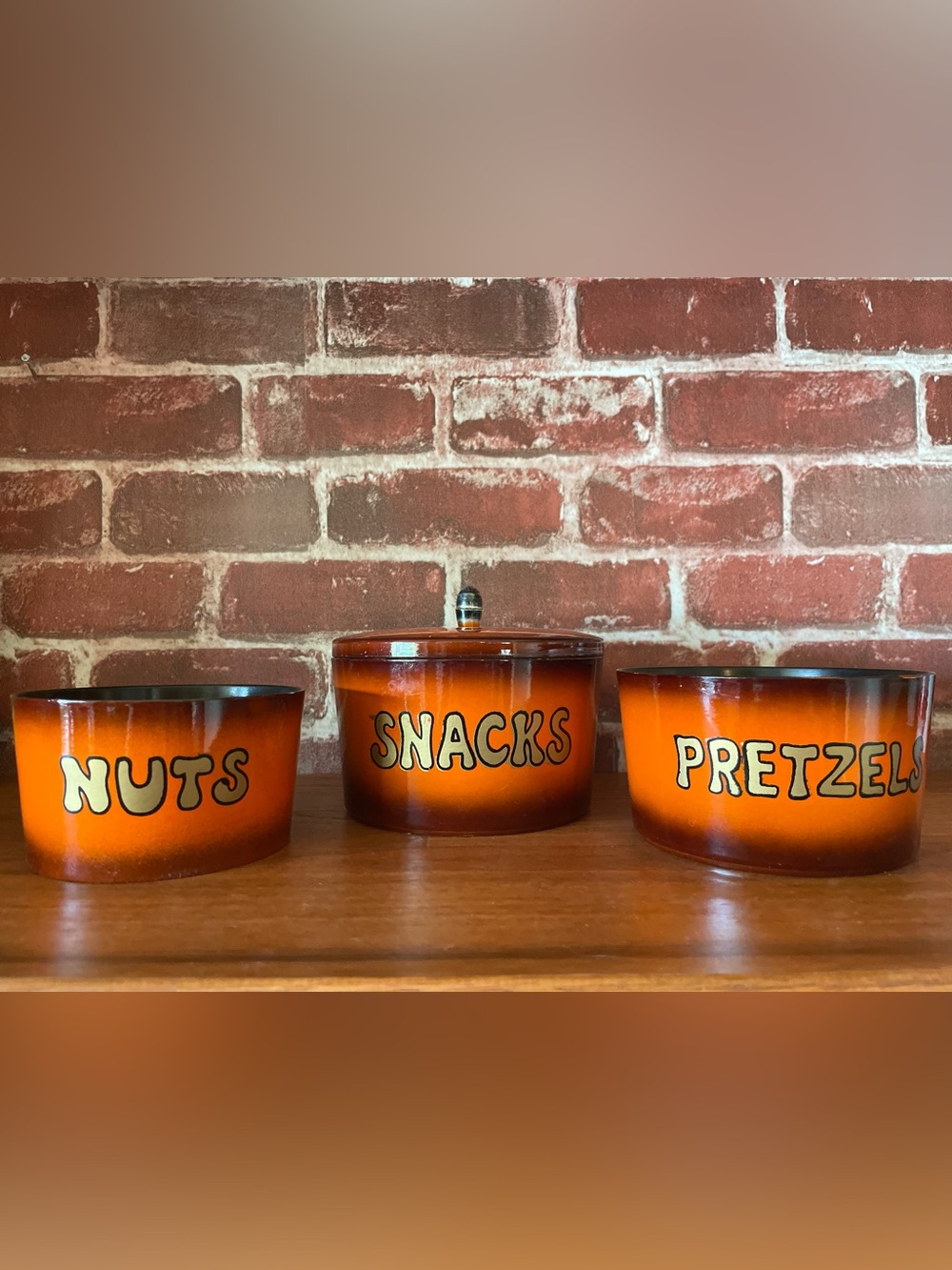 Vintage 1960s/70s 3pc Nesting Snack Set